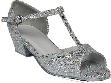 Childrens Silver Sparkle Dance Shoes