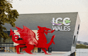 ICC Wales Exterior Welsh Dragon Photo